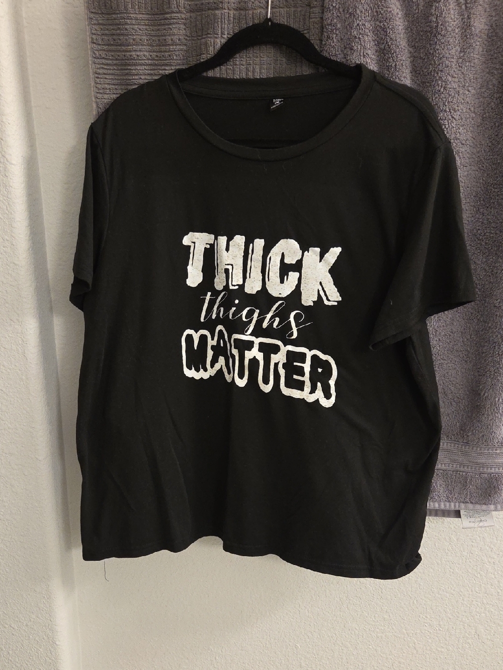 SHEIN Black Graphic Tee with "Thick Thighs Matter" Print